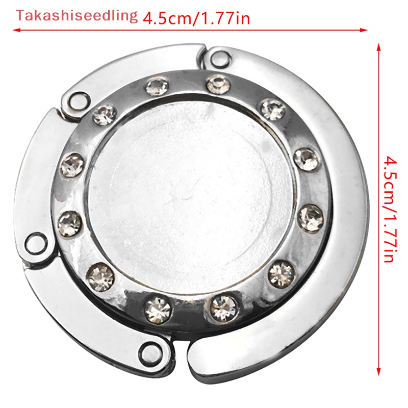 1 Móc Treo Túi Xách Hình Tròn Bằng Pha Lê Gấp Gọn Tiện Dụng