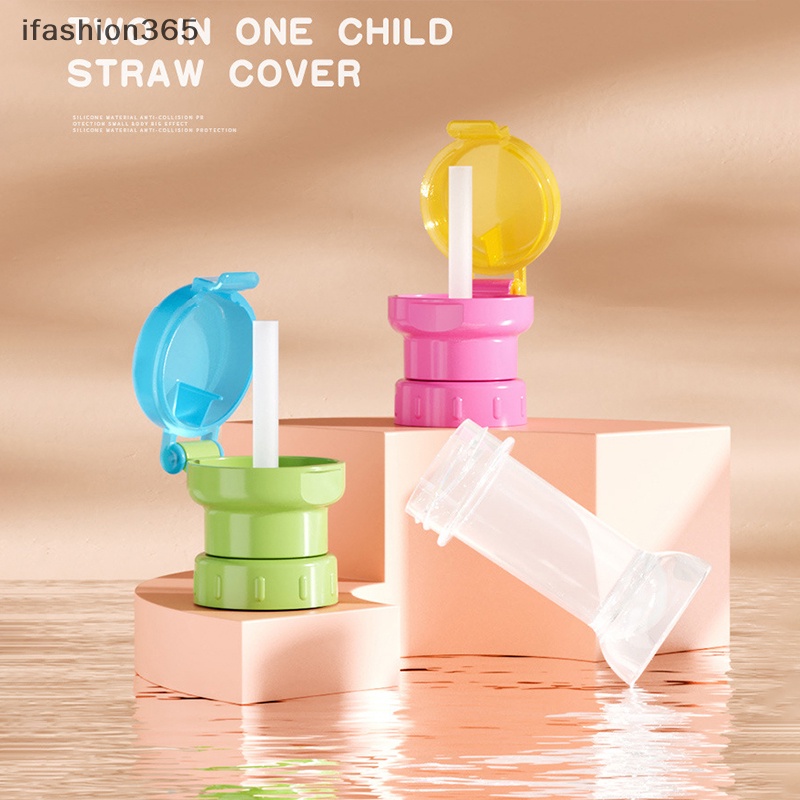 Nắp Đậy Bình Nước Bằng Silicon Có Ống Hút 2 Trong 1 Chống Bụi ifashion365