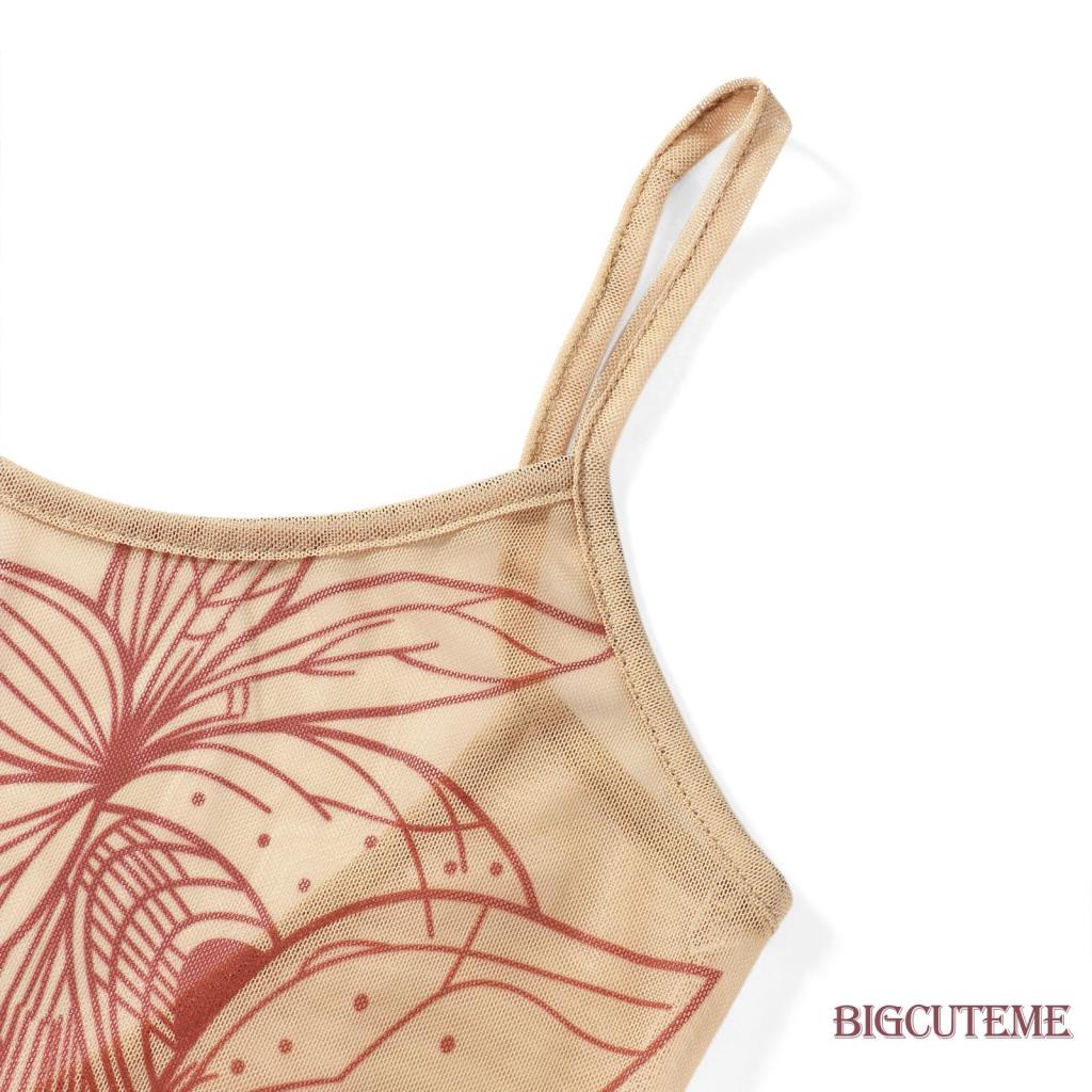 Đầm Dài Phối Lưới Xuyên Thấu Họa Tiết Hoa Thời Trang Mùa Hè Cho Nữ