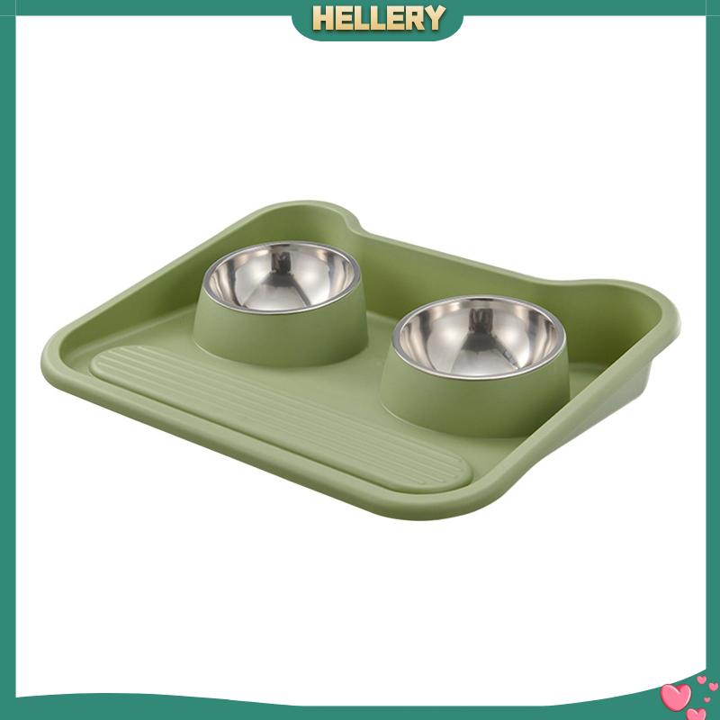 Bộ 2 Bát Đựng Thức Ăn / Nước Uống Bằng Thép Không Gỉ Tiện Dụng Cho Thú Cưng