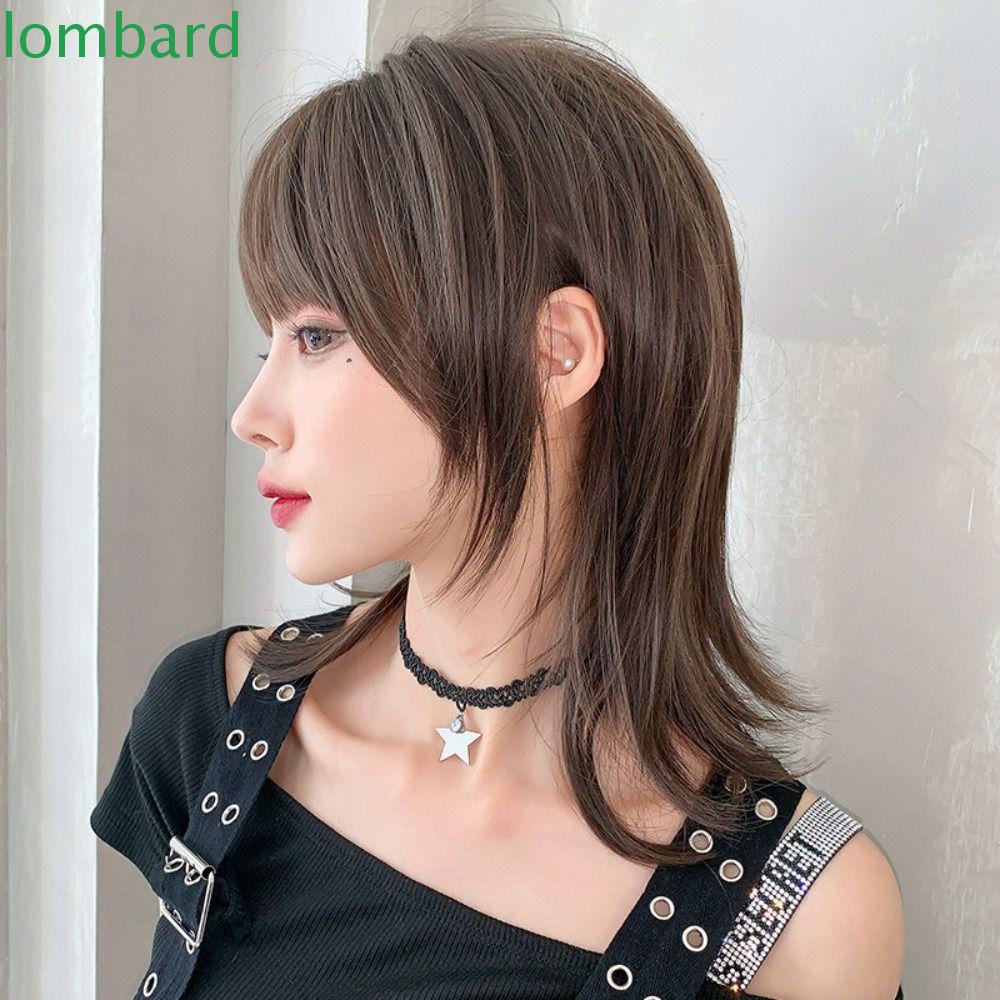 LOMBARD Tóc Giả Ngắn Thẳng Bằng Sợi Tổng Hợp Chịu Nhiệt Tự Nhiên Cho Tiệc Halloween