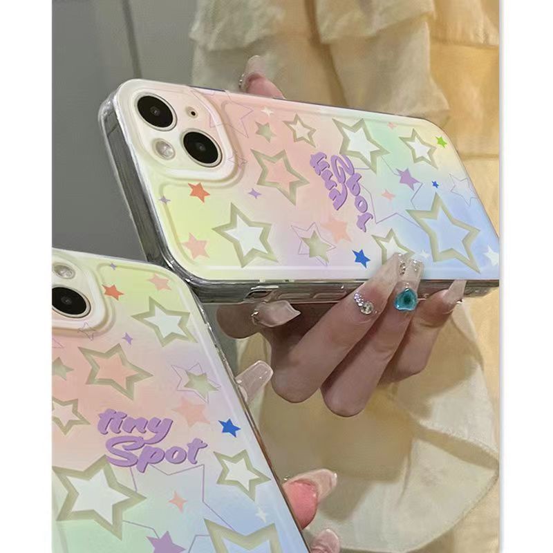 Ốp Điện Thoại Mềm Trong Suốt Họa Tiết Ngôi Sao Kiểu Hàn Quốc Cho Iphone 11 7 8 13Promax 1412 7JBX