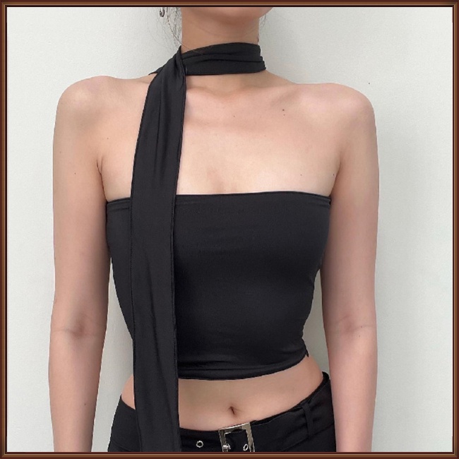 Áo Croptop Không Tay Hở Lưng Mềm Mại Thoáng Khí Thoải Mái Gợi Cảm Cho Nữ