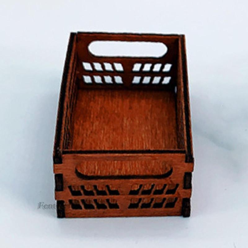 Giỏ Đựng Đồ Dùng Màu Nâu Cho Nhà Búp Bê Fenteer1