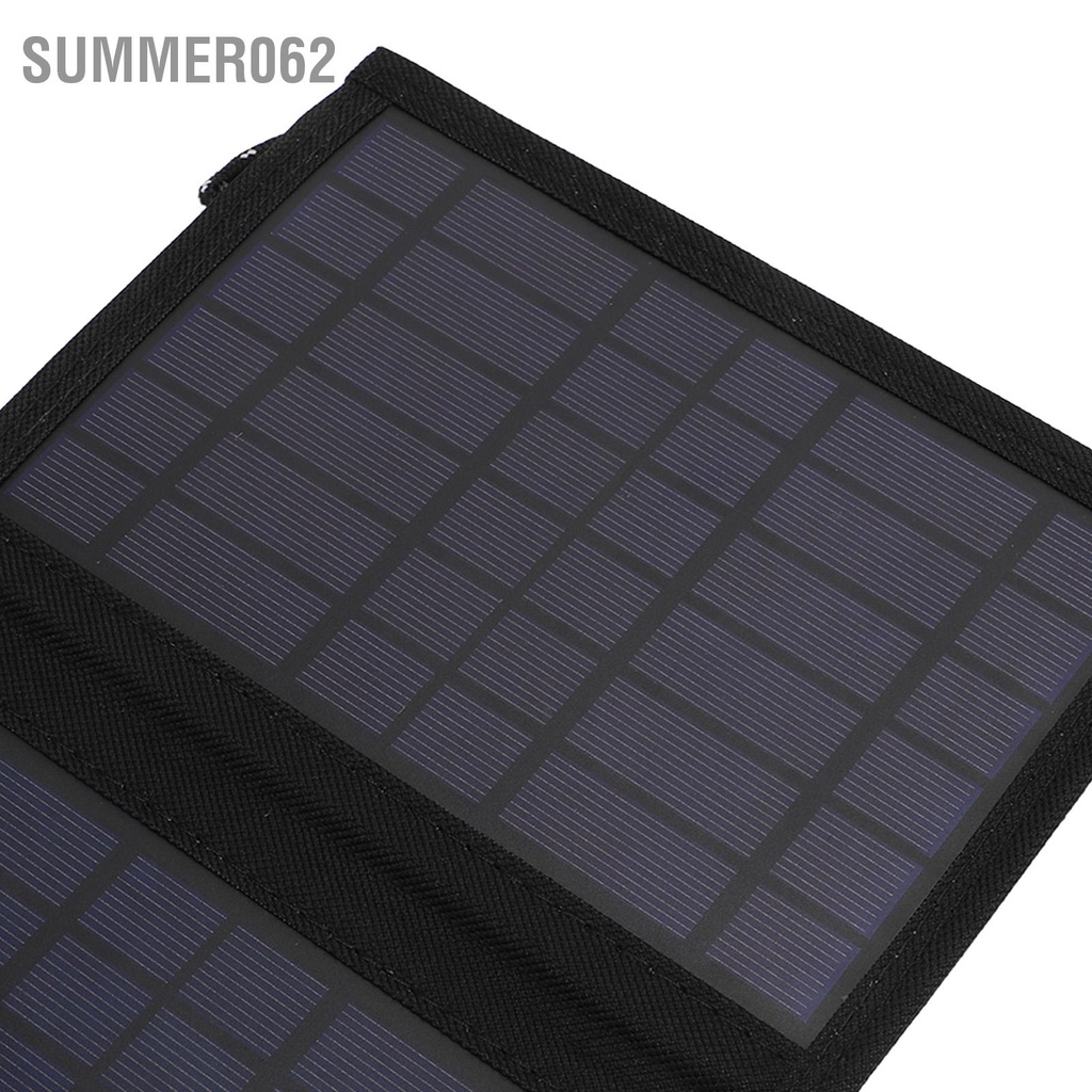 Summer062 Bộ sạc pin năng lượng mặt trời gấp đa tinh thể Silicon 7W 5V cổng USB cho các hoạt động ngoài