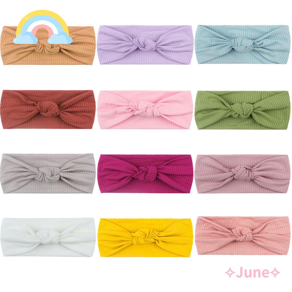 JUNE Băng Đô Cài Tóc Co Giãn Thời Trang Xuân Thu Cho Bé Gái