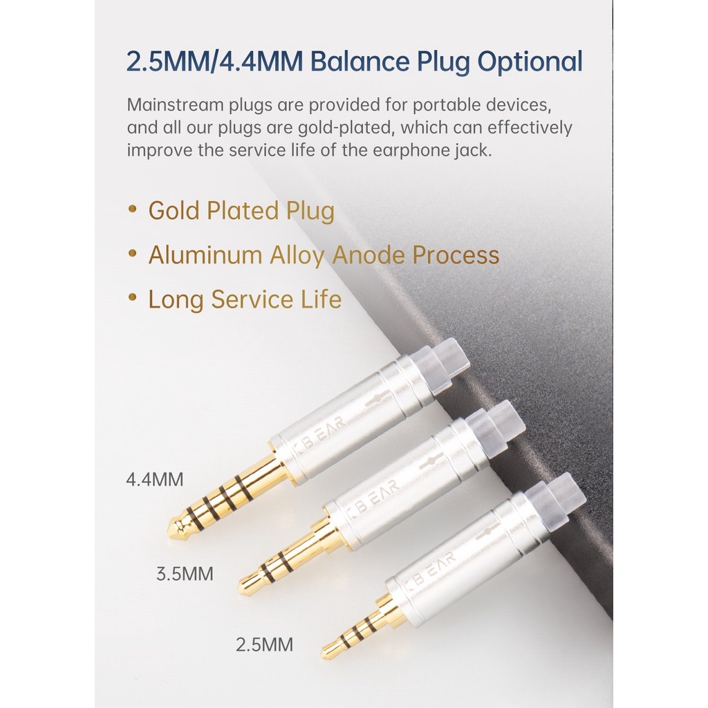 Dây Cáp Nối Tai Nghe MMCX / QDC / 2PIN Mạ Bạc 16 Lõi 16 KBEAR ST16