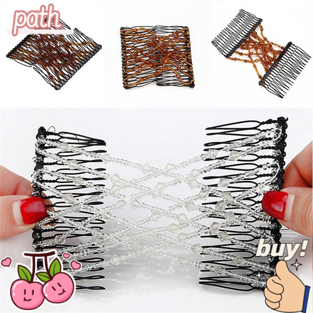 PATH Lược Cài Tóc Đôi Co Giãn Đính Hạt Thời Trang