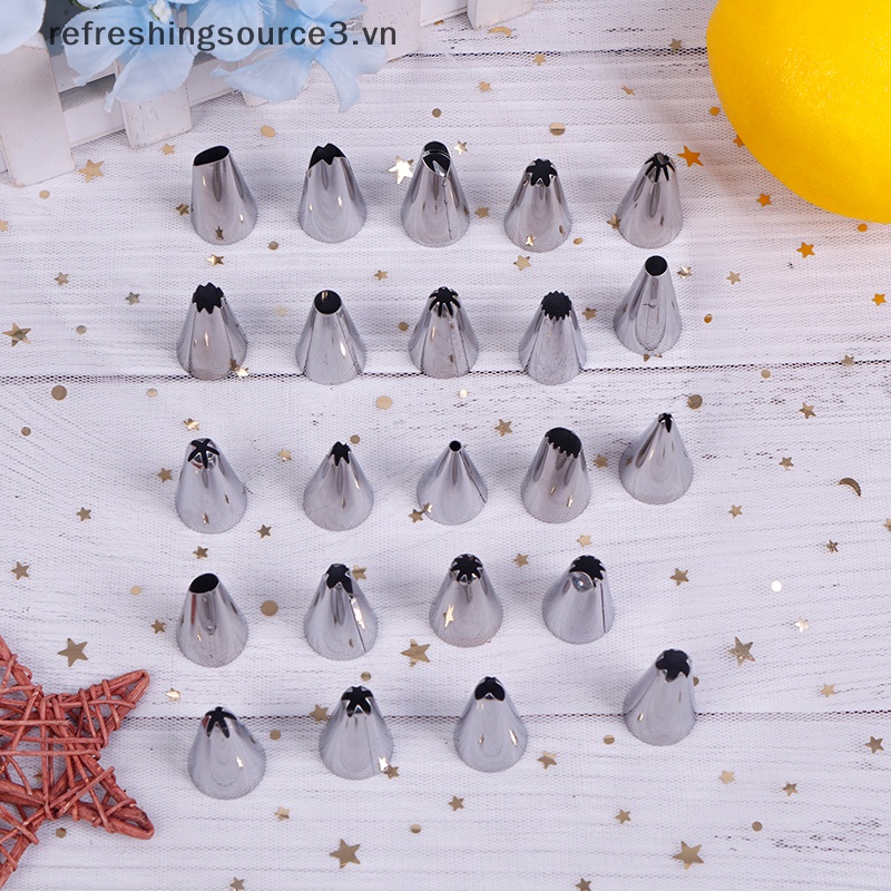 Bộ 3 / 48 Đuôi Bắt Bông Kem Bằng Thép Không Gỉ 24 / 36 Dùng Trang Trí Bánh Kem