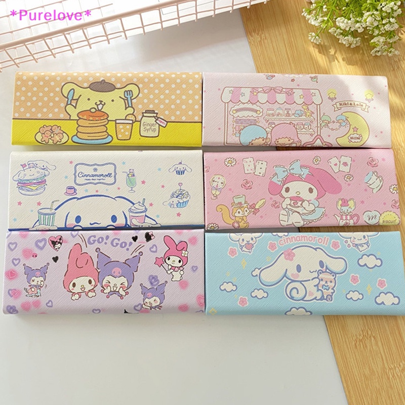 Hộp Đựng Mắt Kính Bằng Vải Gấp Gọn Họa Tiết Sanrio Kitty Melody Kuromi Cinnamoroll Dành Cho Học Sinh Mới