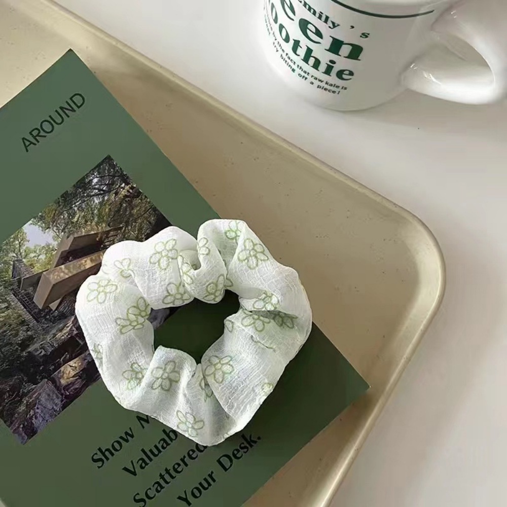 Dây Buộc Tóc Cao Su Vải Lưới Màu Xanh Lá Thời Trang Xuân Hè Đơn Giản DULA777