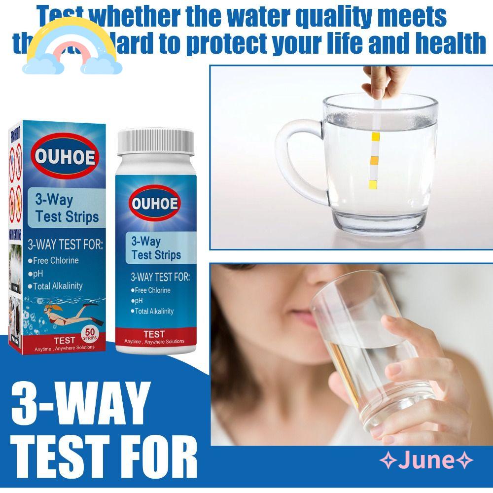 JUNE Giấy Kiểm Tra Độ PH Kích Thước 3 Trong 1 Dùng Cho Bể bơi