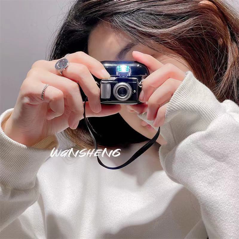 Vỏ Bảo Vệ Hộp Sạc Tai nghe không dây Airpods Pro 2 / Pro / 2 Bằng TPU Hình Máy Ảnh