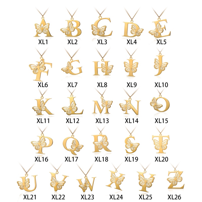 Ygt Vòng cổ Bằng Thép Không Gỉ Mặt Hình Chữ Cái A Z Màu Vàng / Bạc Thời Trang Cho Nữ