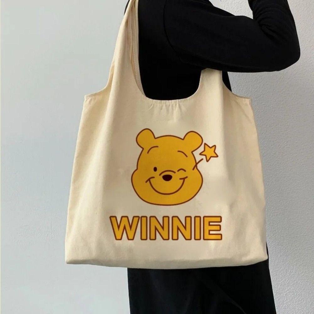 BLISS Túi Xách Canvas Cỡ Lớn In Họa Tiết Dâu Tây / Gấu Hoạt Hình Thời Trang Cho Nữ