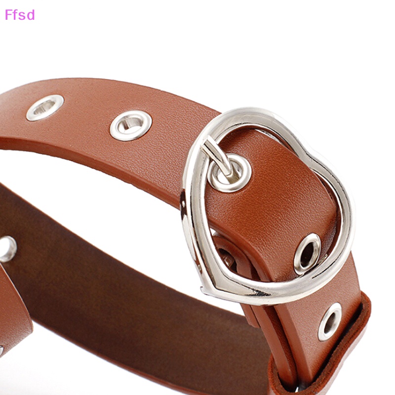 Thắt Lưng Da Khóa Kim Loại Hình Trái Tim Phong Cách Punk Cho Nữ