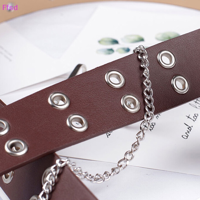 Thắt Lưng Giả Da Phối Xích Thời Trang Punk 2020 Cá Tính Cho Nữ