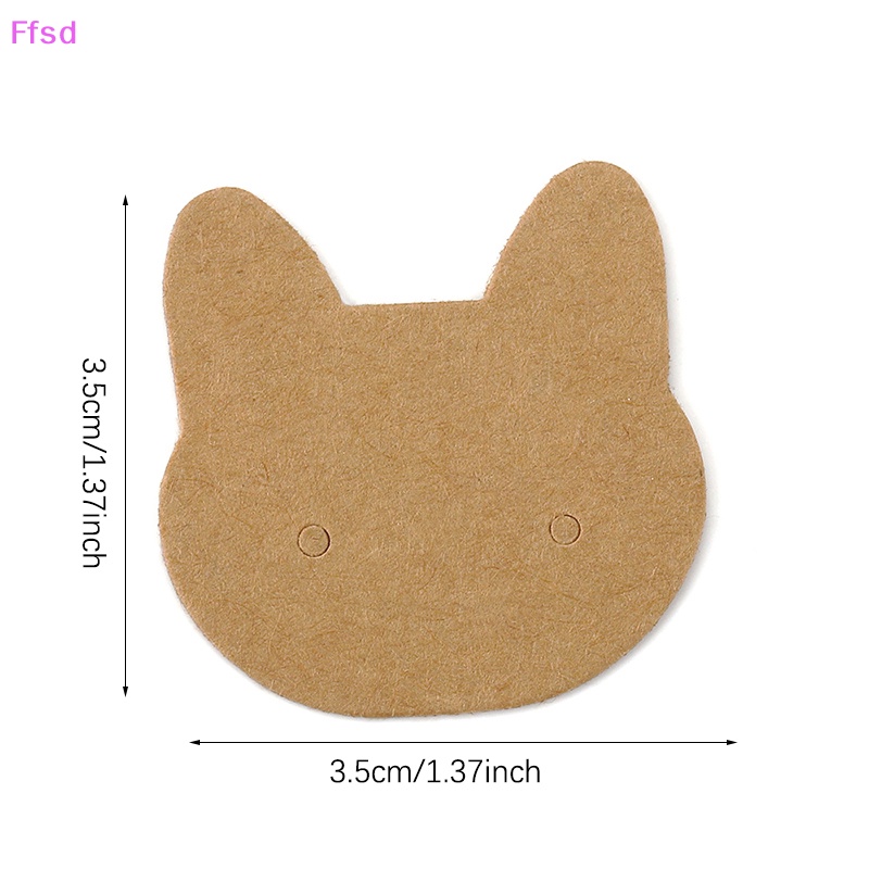{Ffsd} Set 100 Thẻ Giấy Các Tông Hình Mèo Dùng Trưng Bày Bông Tai Vòng cổ Trang Sức DIY