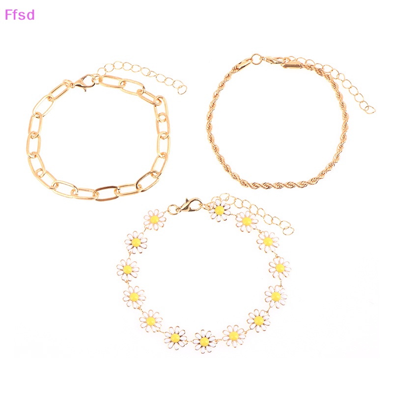 Set 3 Vòng Tay Hoa Cúc Hình Học Tùy Chỉnh Thời Trang Cho Nữ