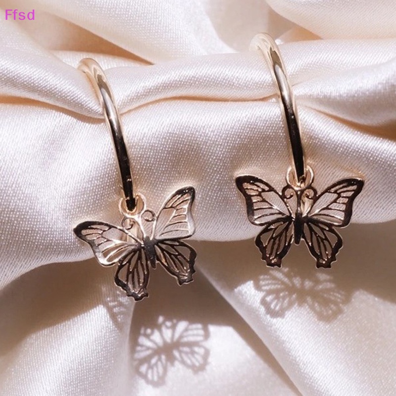 {Ffsd} Bông Tai Đinh Tán Hình Bướm Nhỏ Đơn Giản Cá Tính Dành Cho Nữ * Bán Chạy