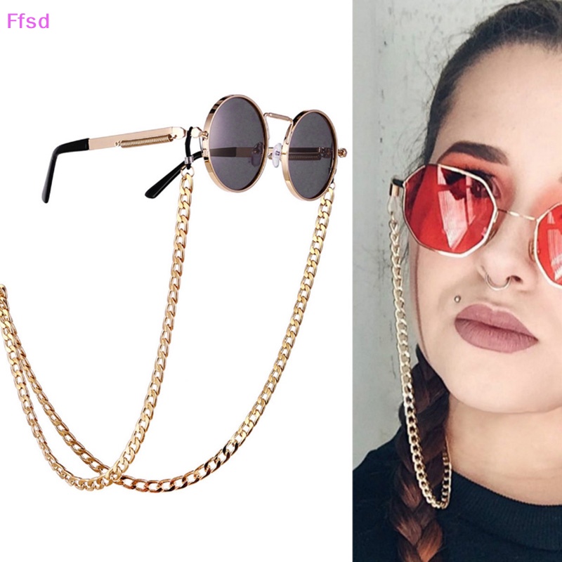 Dây Xích Đeo Mắt Kính Màu Vàng Phong Cách Hip Hop