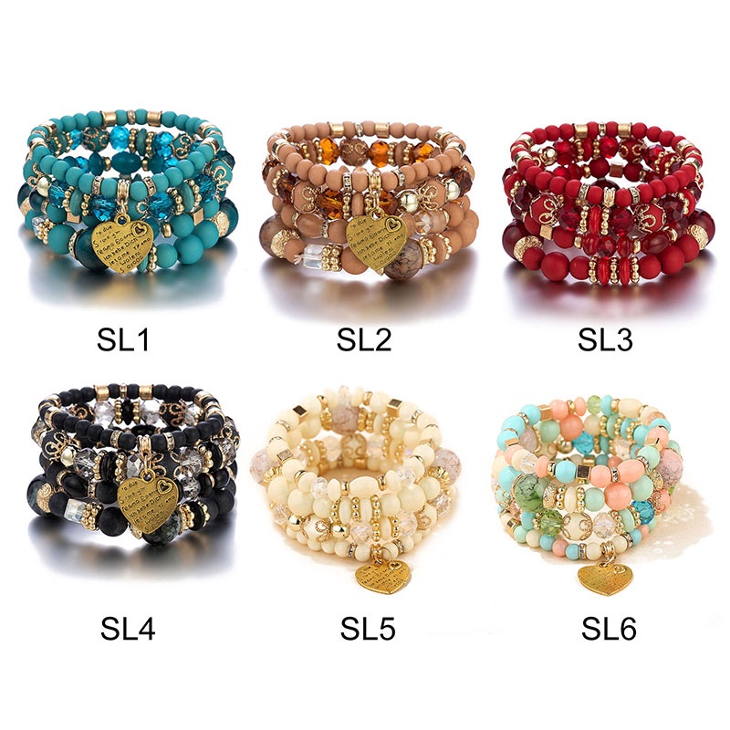 Ygt Set 4 Vòng Tay Chuỗi Hạt Phong Cách Bohemian Thời Trang Cho Nữ