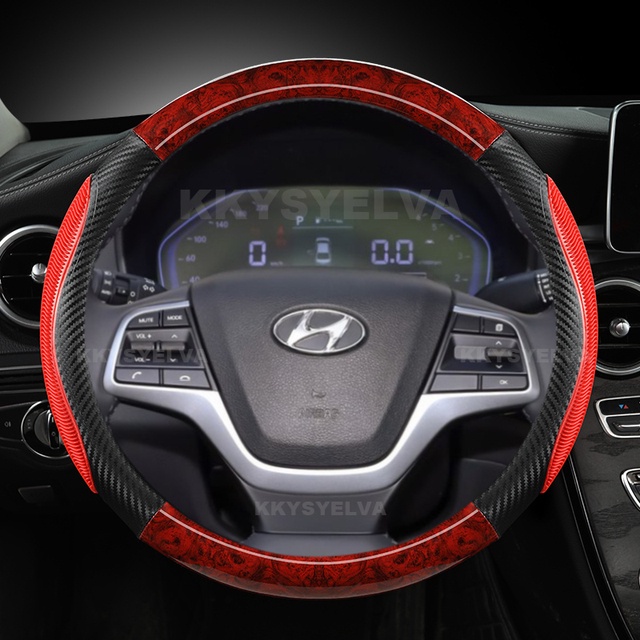 Vỏ Bọc Vô Lăng Họa Tiết Vân Gỗ Cho Hyundai Elantra 4 2016-2018 Solaris 2017 Accent Verna 2018