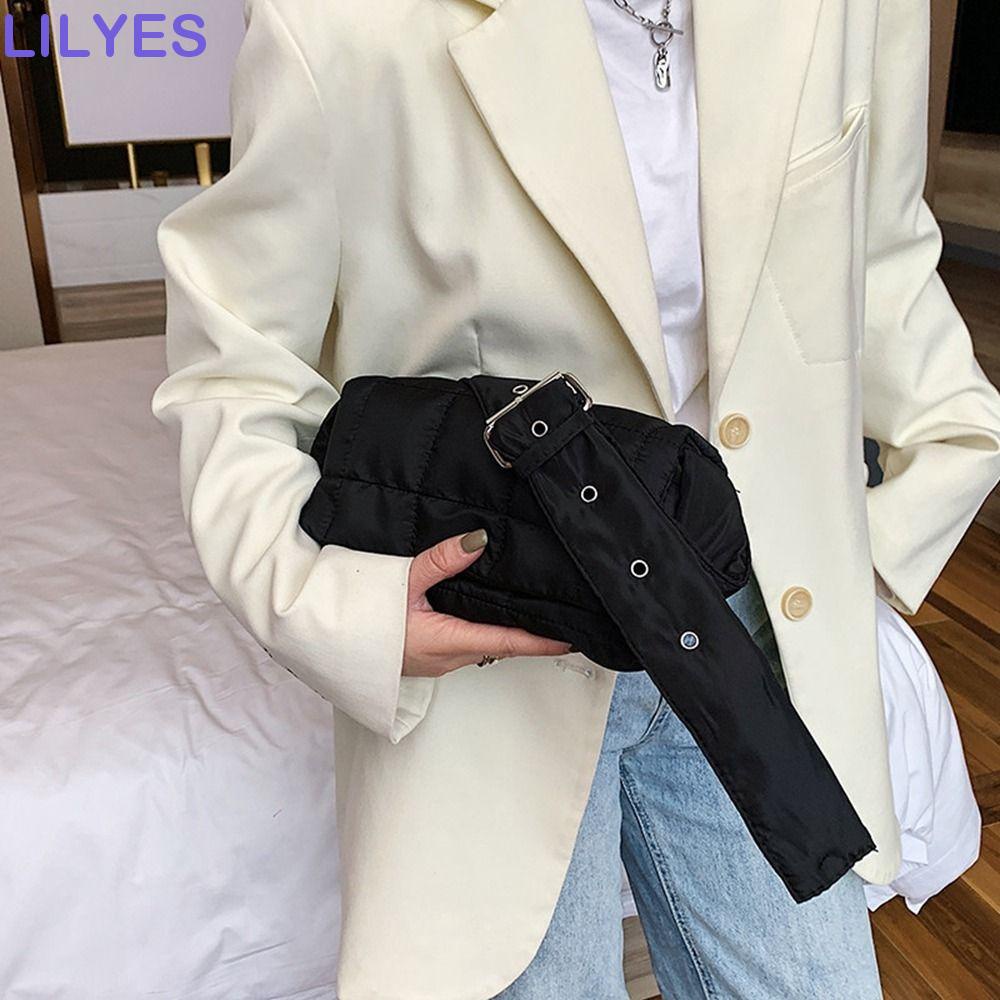 LILYES Túi Đeo Chéo Hình Vuông Nhỏ Bằng Nylon Màu Sắc Đơn Giản Thời Trang Cho Nữ