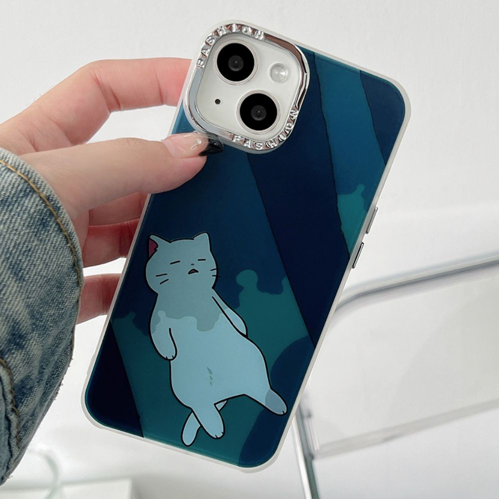 Ốp Điện Thoại TPU Mềm Chống Sốc Mạ Điện In Hình Mèo Dễ Thương Cho IPhone 14 13 12 11 Pro Max X XR 8 7 Plus