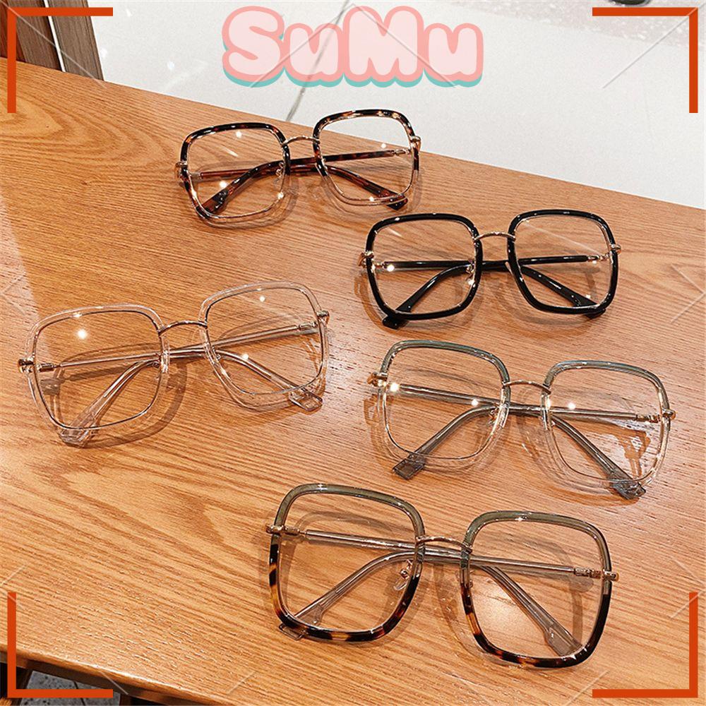 SUMU Mắt Kính Chống Tia UV Màu Xanh Dương Phong Cách Retro