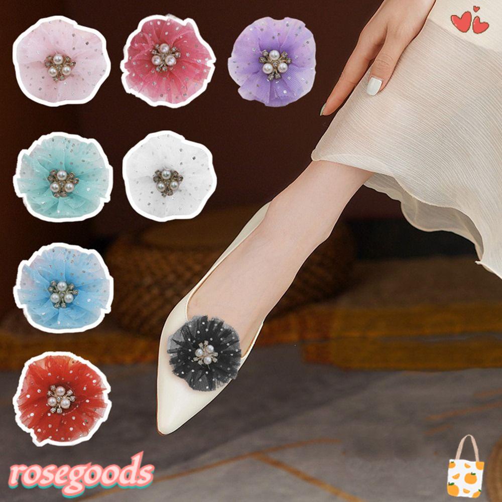 ROSE Set 2 Kẹp Giữ Giày Có Thể Tháo Rời Hình Hoa Cho Cô Dâu