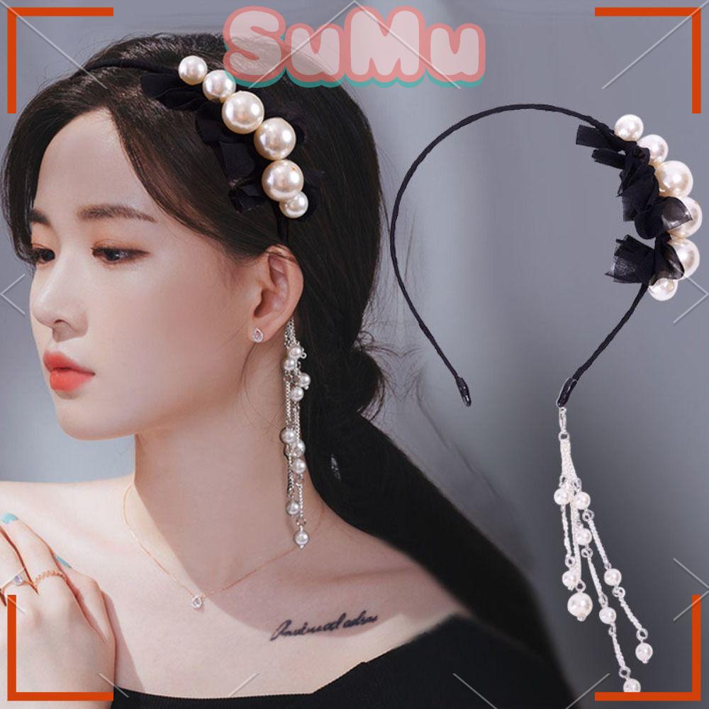 SUMU Băng Đô Cài Tóc Phối Tua Rua Thời Trang Cho Nữ