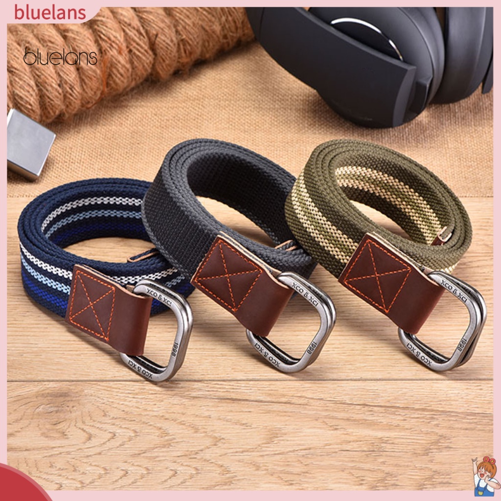Thắt Lưng Vải Canvas Khóa Đôi Phong Cách Thể Thao Đơn Giản Thời Trang Cho Nam Và Nữ