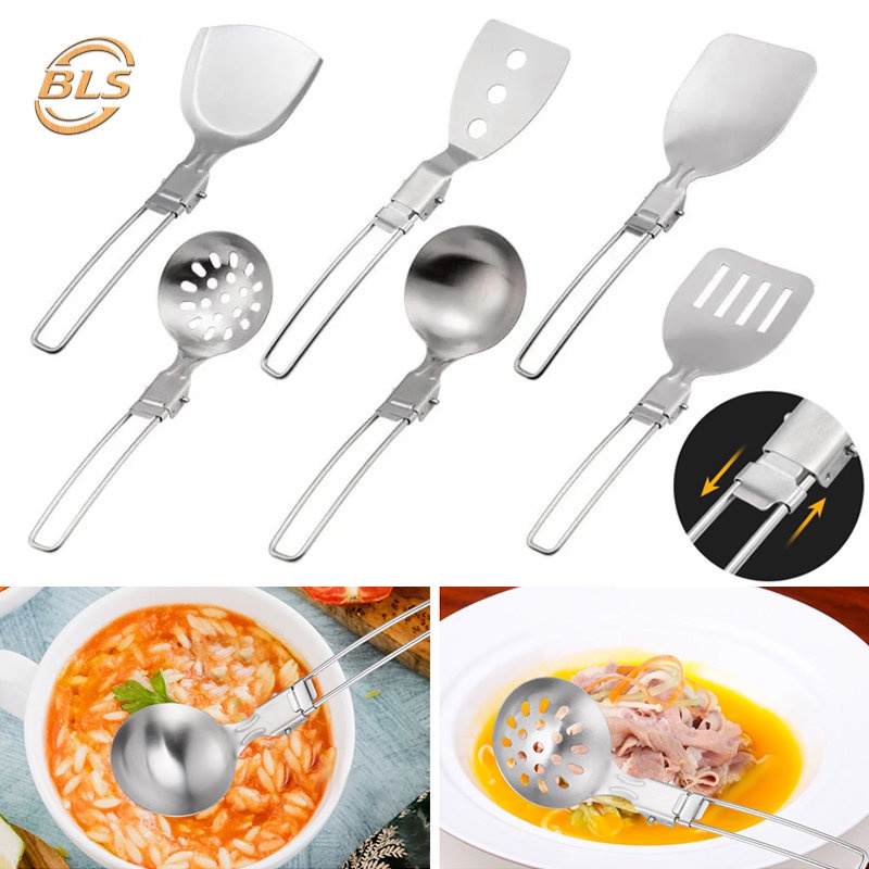 Vá Múc Canh / Xẻng Nấu Ăn Bằng Thép Không Gỉ Có Thể Gấp Gọn