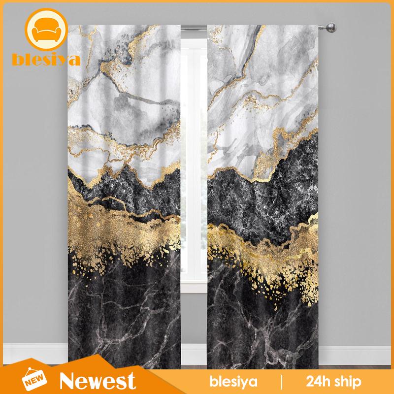 Set 2 Rèm Cửa Họa Tiết Đá Cẩm Thạch Hiện Đại Dành Cho Cửa Sổ / Quán Cà Phê