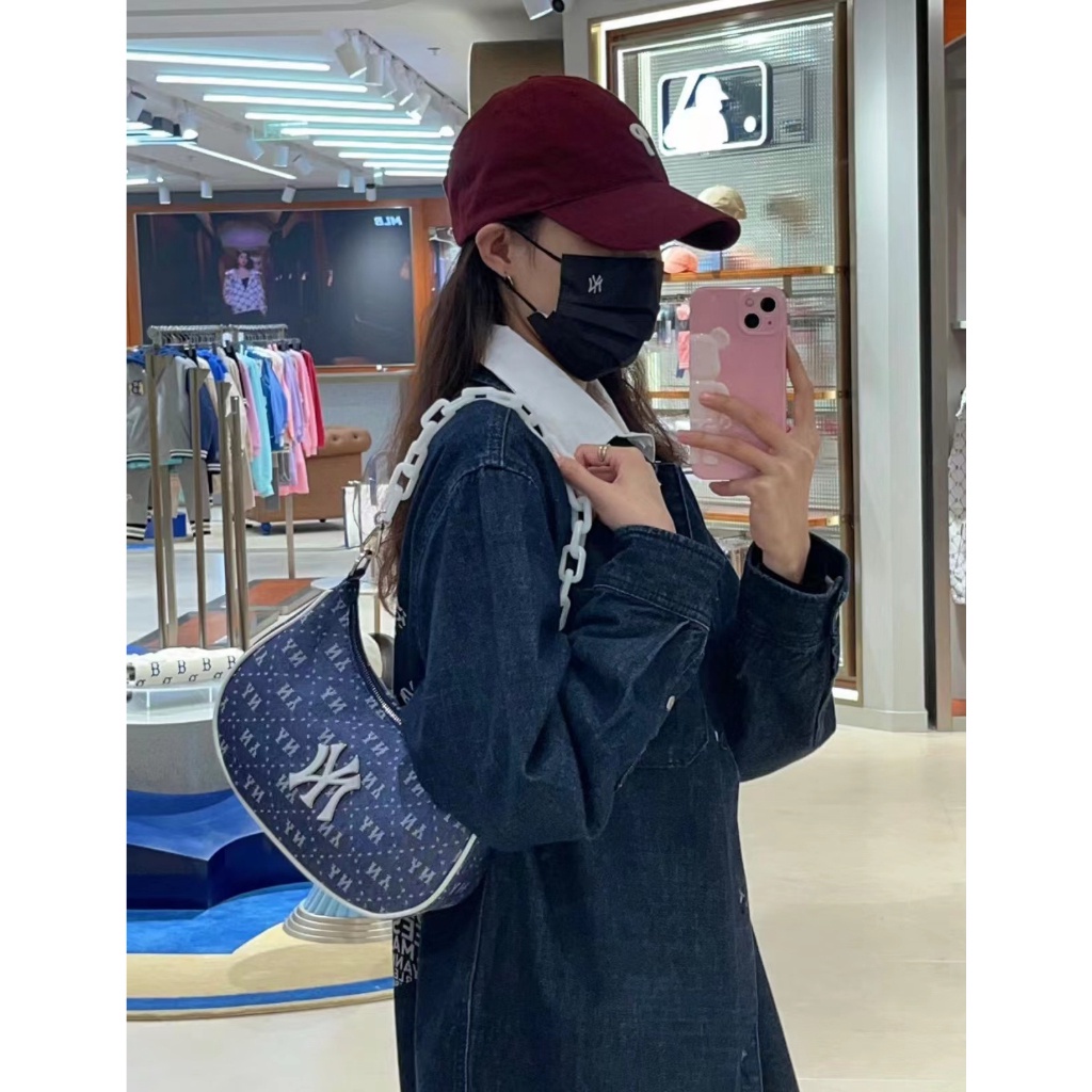 Túi Đeo Chéo MLB 2023 Chất Liệu denim Phong Cách retro Cho Nam Nữ BQS02