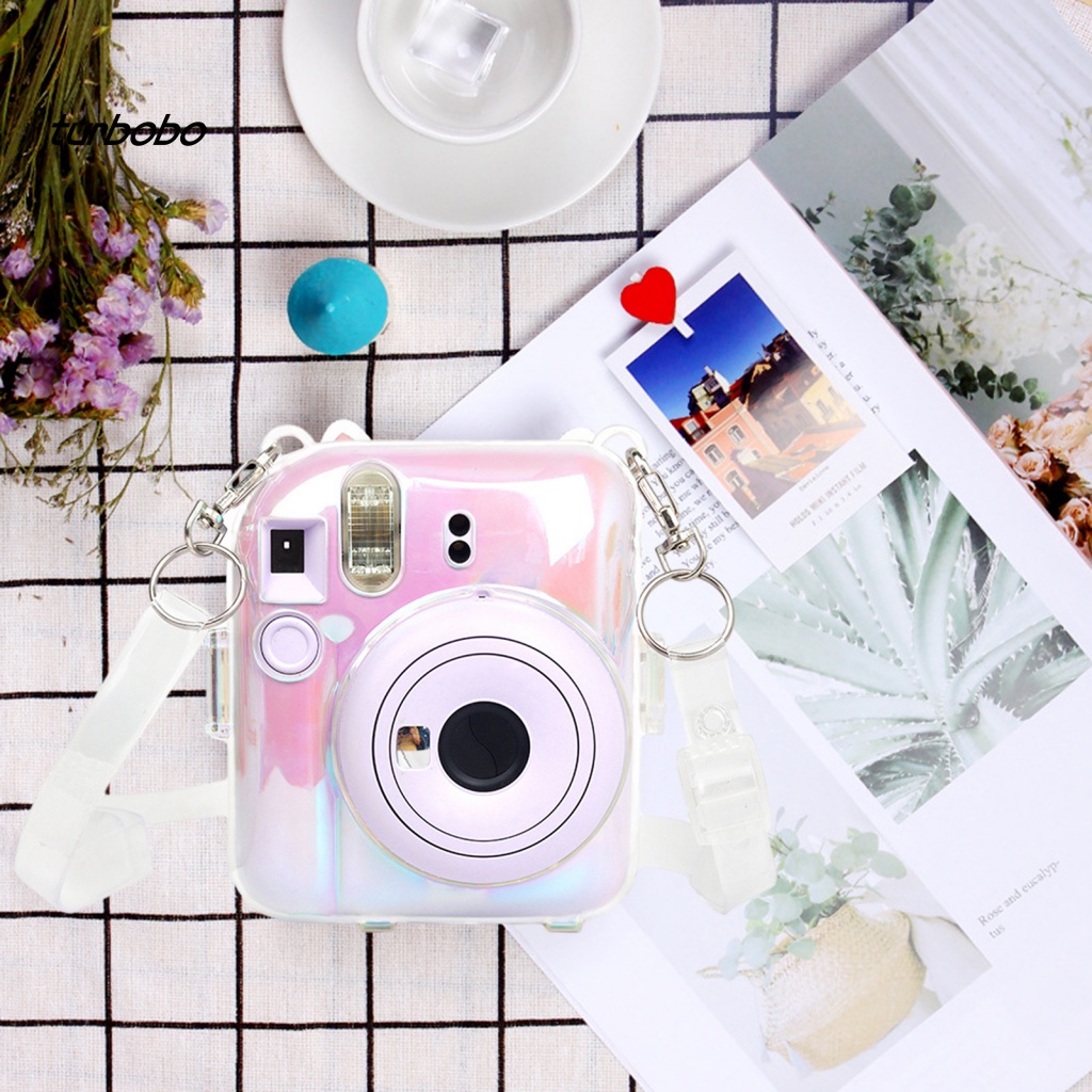 Vỏ Bảo Vệ Camera Polaroid Mini12 Trong Suốt Mạ Điện Kèm Dây Đeo Vai Tùy Chỉnh Tiện Dụng