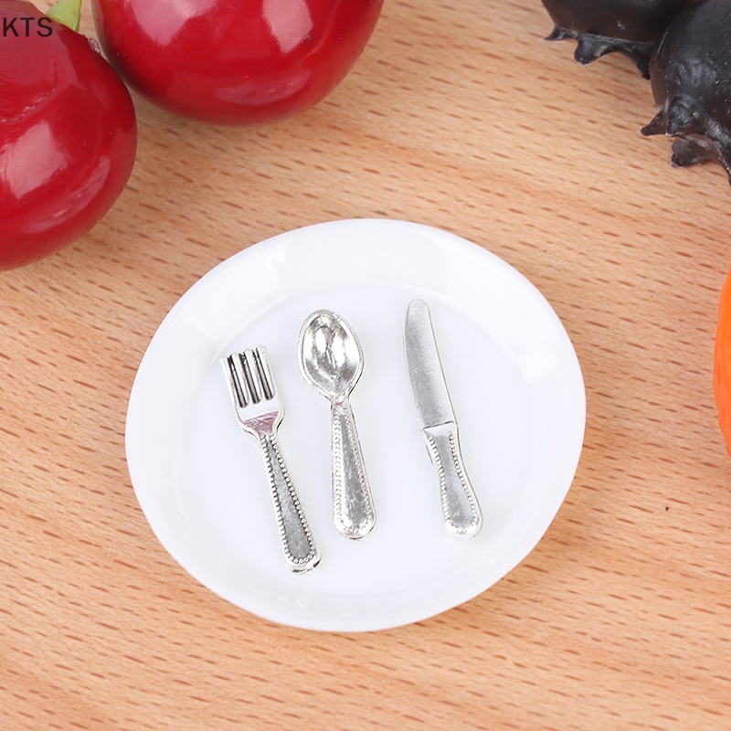 Set 4 Chén Đĩa Bằng Nhựa Xinh Xắn Dùng Để Trang Trí Nhà Búp Bê