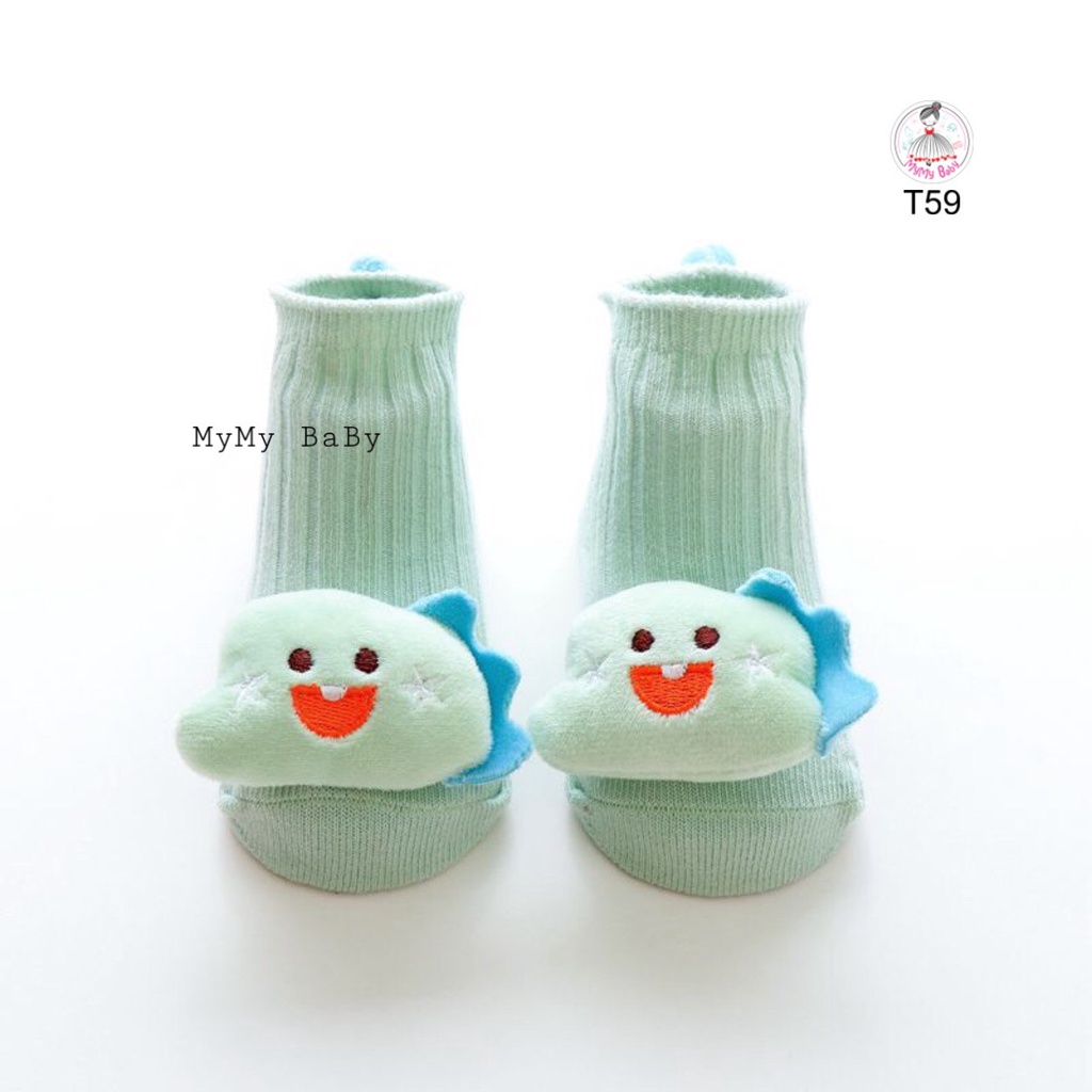 Tất thú khủng long chất thun gân co giãn tốt bé từ 0-18 tháng