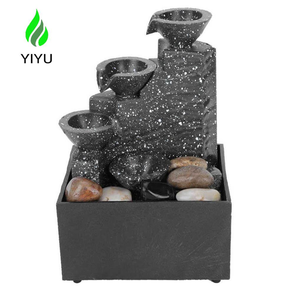 YIYU Đài Phun Nước Có Đèn Để Bàn Trang Trí Đẹp Mắt