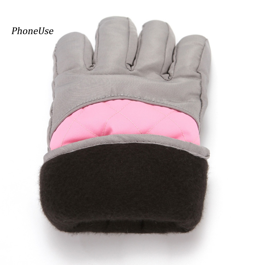 1 Đôi Găng Tay Mùa Đông Bằng Da PU Chống Nước Chống Trượt Giữ Ấm Cho Trẻ Em