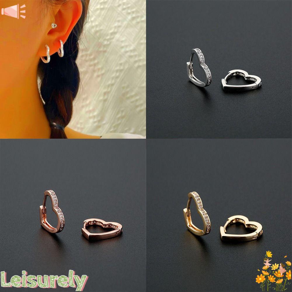 LEILY 3 Đôi Bông Tai Hình Trái Tim Mới