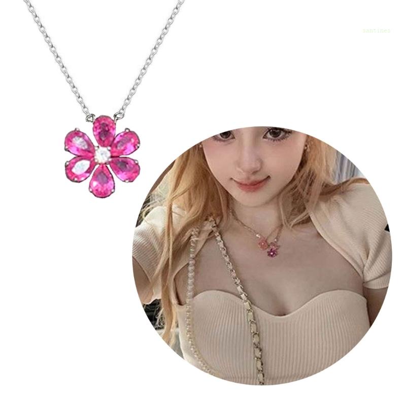 Vòng cổ Mặt Hình Hoa Bướm Kích Thước Lớn Thời Trang Cho Nữ