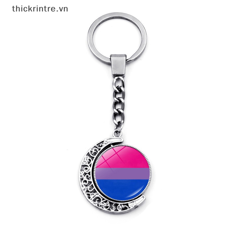 Móc Khóa Hình Mặt Trăng / Mưa Xoay 360 Độ Hai Mặt Thời Trang Dễ Phối Đồ