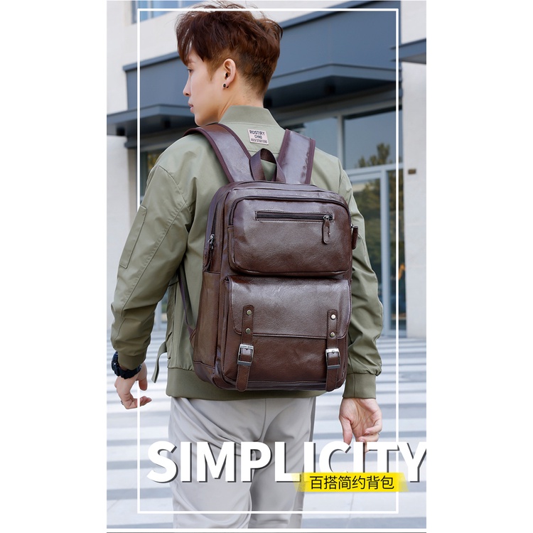 MZY Balo nam Balo da mềm PU nhiều màu Cỡ Lớn Balo Thời Trang 2023 NEW K96T0EU