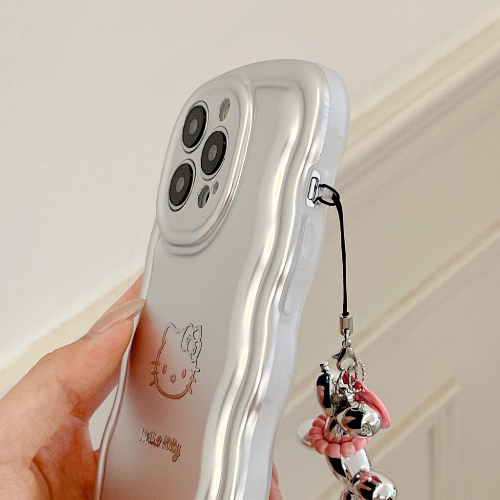 Ốp Điện Thoại Tpu Mềm Trong Suốt Mạ Điện In Hình Mèo Kitty Cho iPhone 14 13 12 11 Pro Max