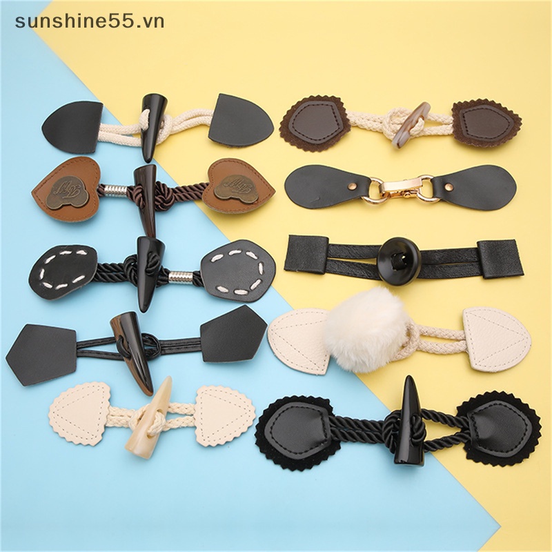 Bộ 2 Nút Gỗ Hình Chiếc Sừng Dùng May Áo Khoác DIY