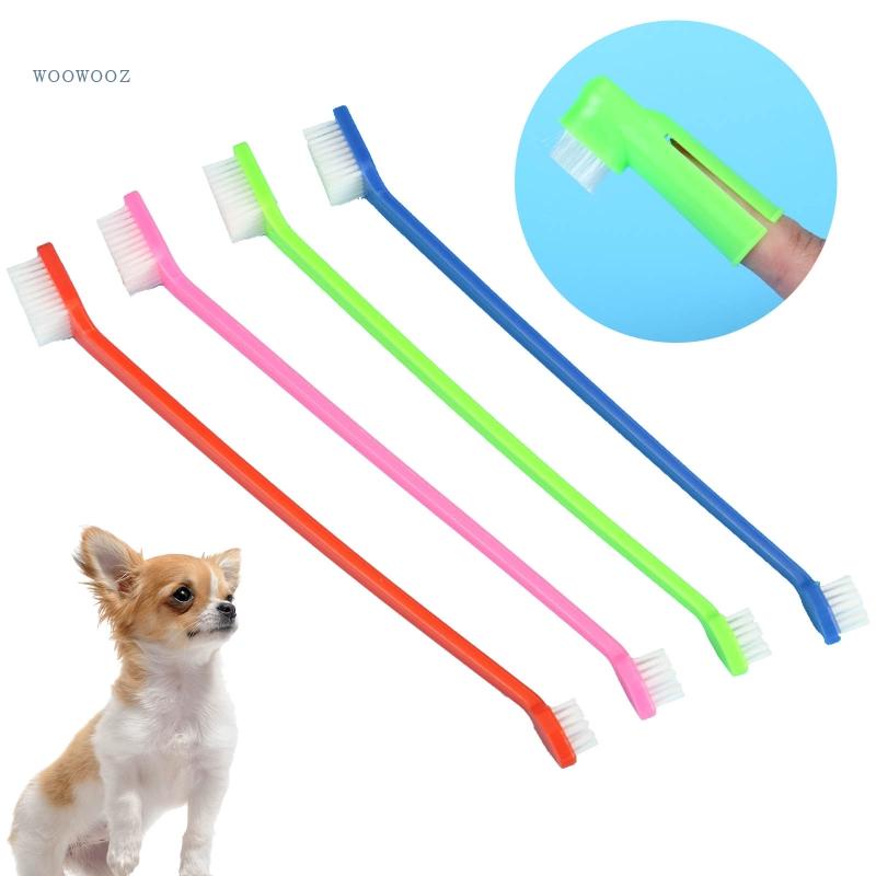 Lucky Set 3 Bàn Chải Đánh Răng Đeo Ngón Tay Chăm Sóc Răng Miệng Có Tay Cầm Cho Chó Mèo Chăm Sóc