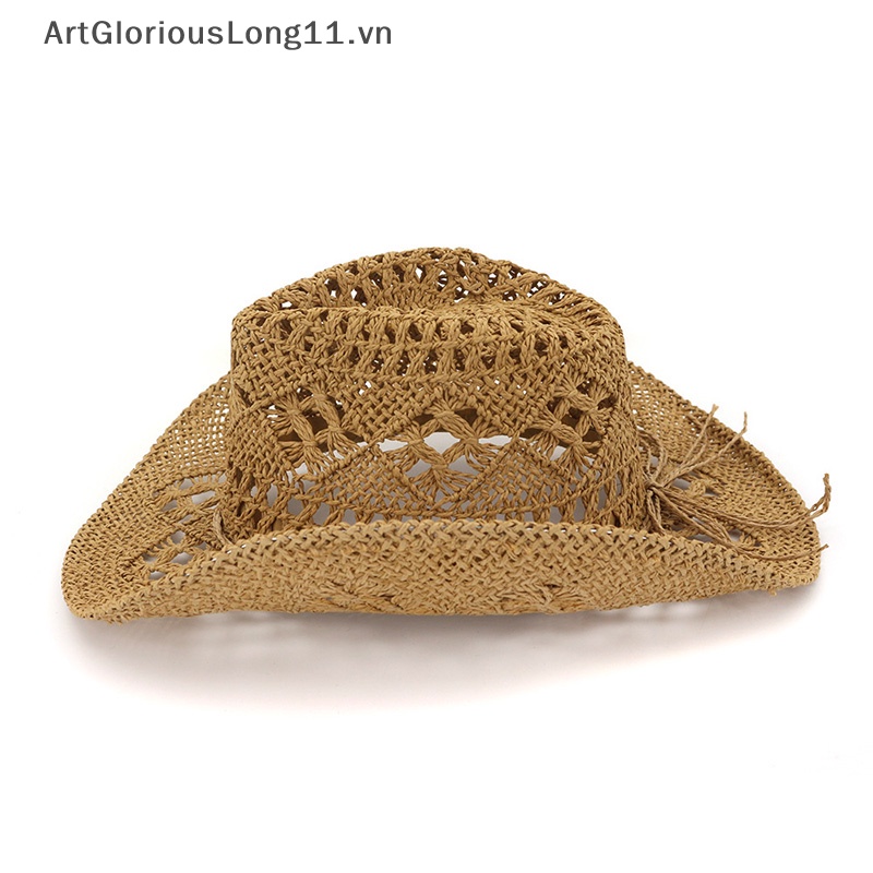 Nón Rơm Cao Bồi Đục Lỗ Thời Trang Mùa Hè Cho Nam Và Nữ