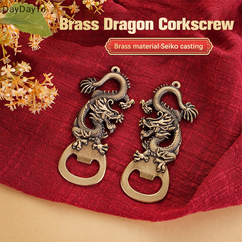 Dụng Cụ Mở Nắp Chai Hình Đầu Rồng Bằng Đồng Thau Phong Cách Cổ Điển